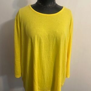 American Sweetheart Yellow 3/4 sleeves t-shirt, size 3X